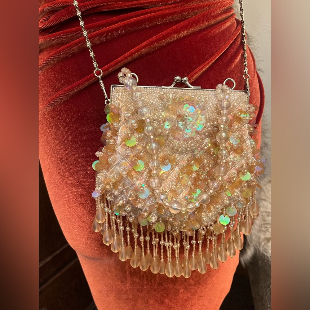 Vintage Hand Beaded Crossbody Purse - Picture 4 of 13